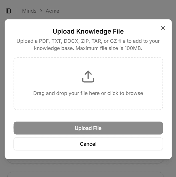 Upload feature showcase